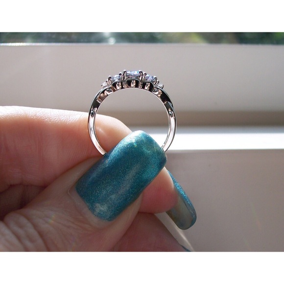 925 STERLING SILVER Simulated Mystic Rainbow Topaz CZ Ring - Picture 8 of 16